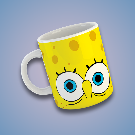 Taza de Cerámica 11 oz con Diseño Inspirado en una Esponja Marina y su Mejor Amigo | Impresión HD | Ideal para Regalo