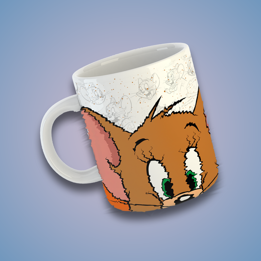 Taza de Cerámica 11 oz Inspirada en un Icónico Gato y Ratón de la Animación Clásica | Impresión HD | Diseño Coleccionable