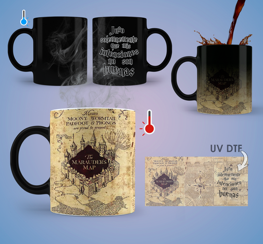 Taza Mágica de Cerámica 11 oz con Diseño Termosensible Inspirado en un Legendario Mapa Encantado | HD | Edición Coleccionable