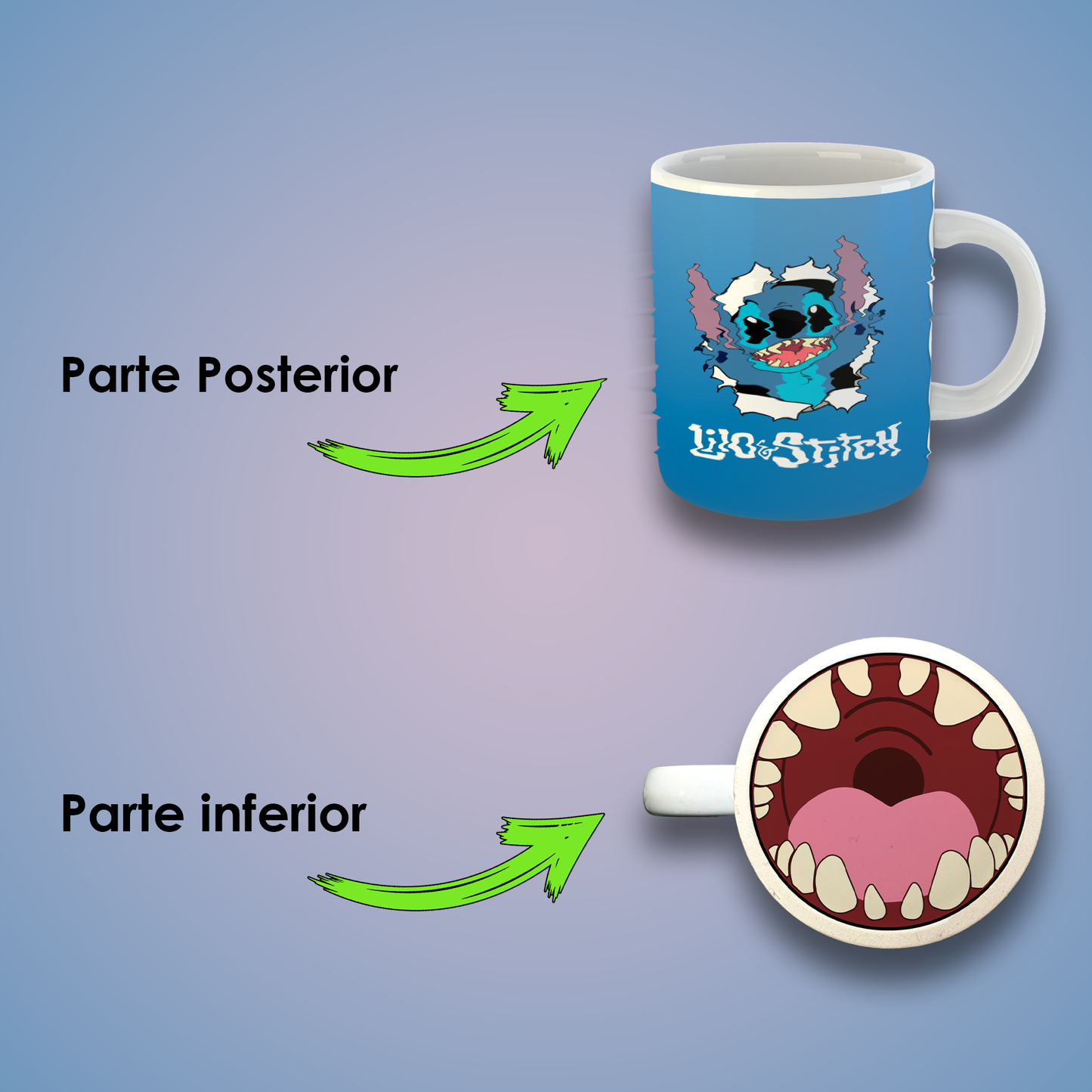 Taza de Cerámica 11 oz Inspirada en una Niña Hawaiana y su Travieso Amigo Alienígena | Impresión HD | Diseño Coleccionable