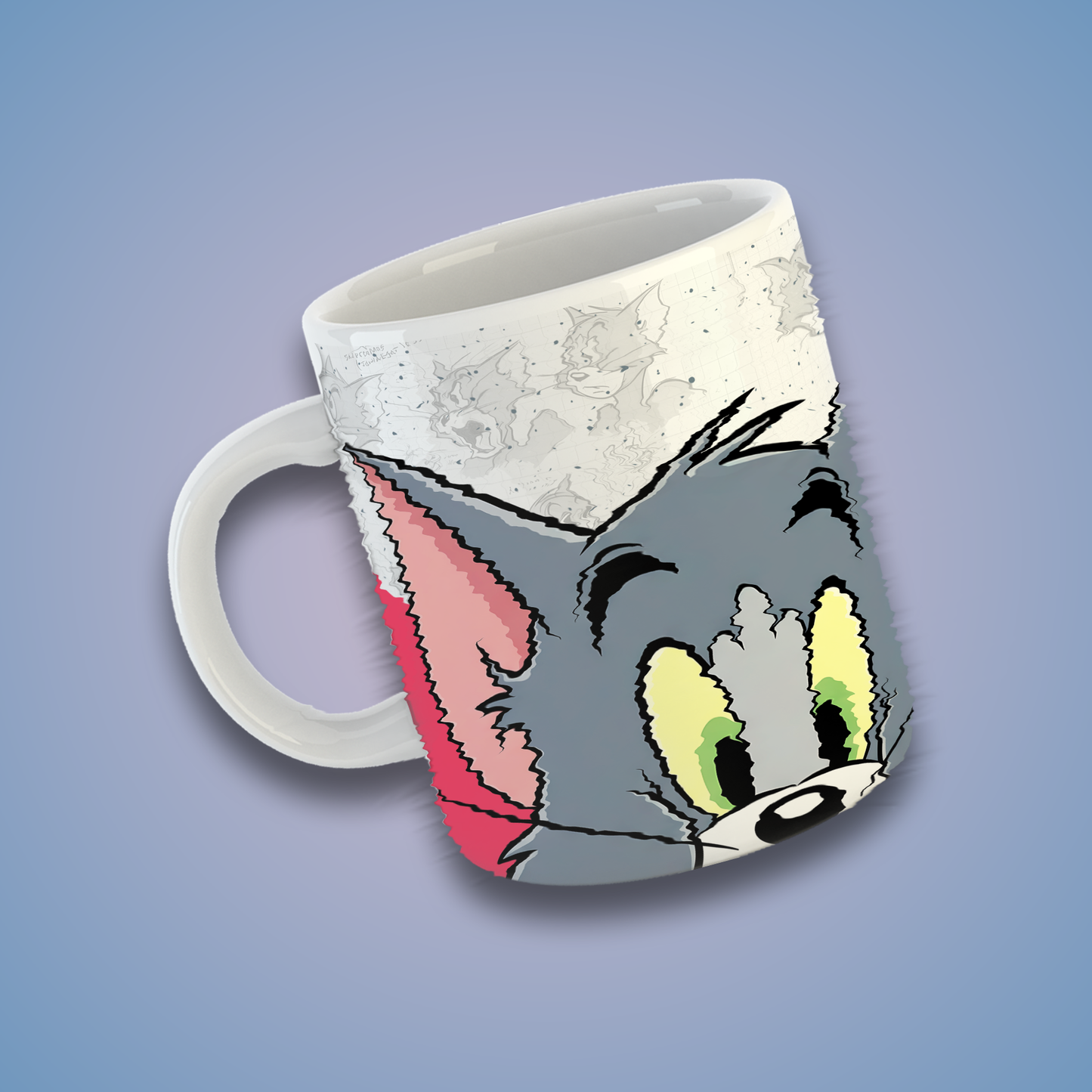 Taza de Cerámica 11 oz Inspirada en un Icónico Gato y Ratón de la Animación Clásica | Impresión HD | Diseño Coleccionable