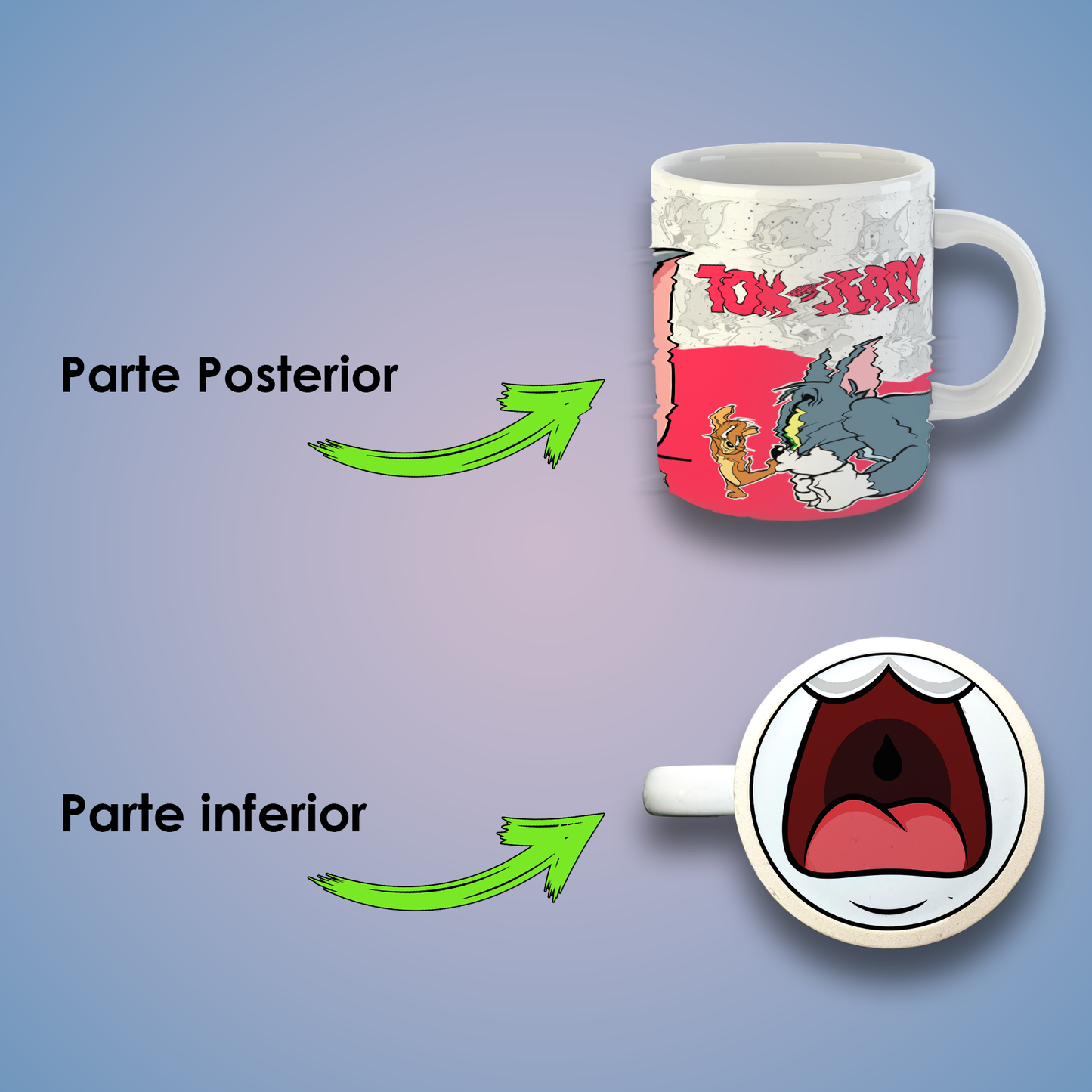 Taza de Cerámica 11 oz Inspirada en un Icónico Gato y Ratón de la Animación Clásica | Impresión HD | Diseño Coleccionable